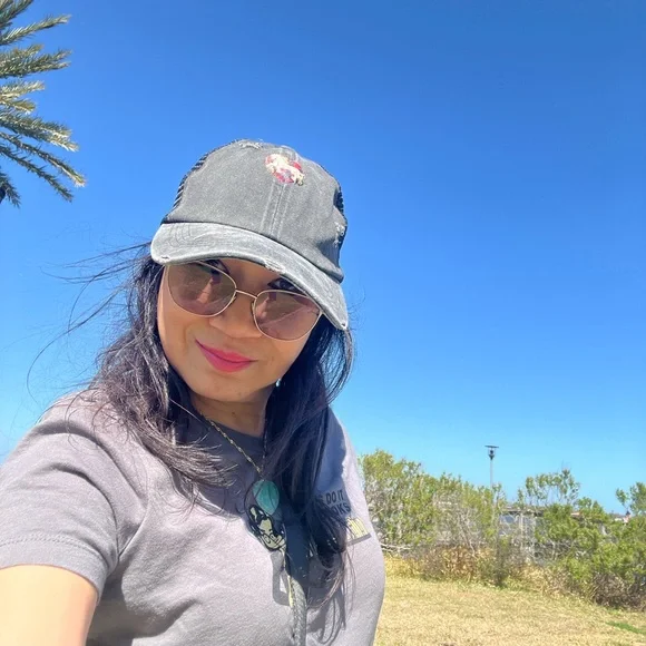 #1521**Stylish Unisex’s Black Denim Cap WHT by Julie Lee Nersinger - Picture 3 of 16